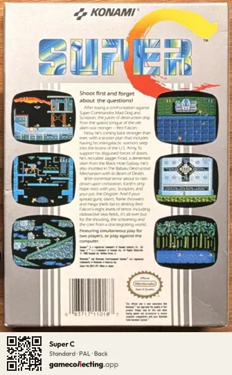 Super C Nintendo Entertainment System, PAL box back