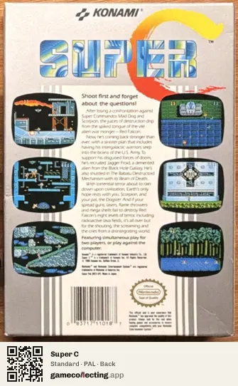 Super C Nintendo Entertainment System, PAL box back