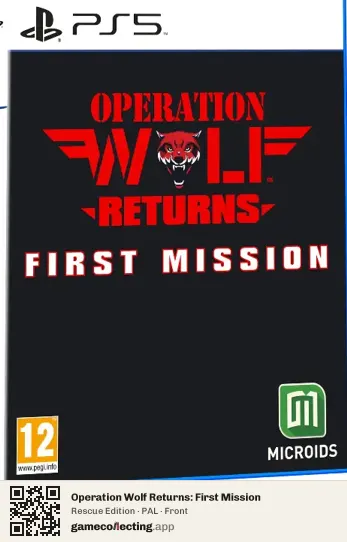 Operation Wolf Returns: First Mission PlayStation 5, PAL box front