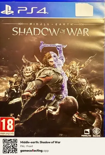 Middle-earth: Shadow of War PlayStation 4, PAL box front