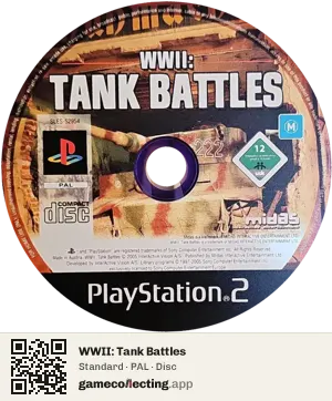 WWII: Tank Battles PlayStation 2, PAL disc