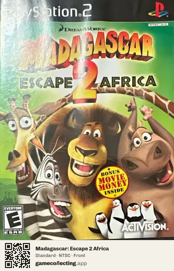 Madagascar: Escape 2 Africa PlayStation 2, NTSC box front