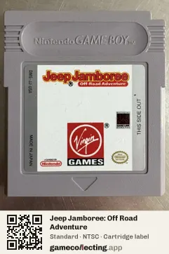 Jeep Jamboree: Off Road Adventure Game Boy, NTSC cartridge label