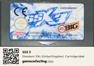 SSX 3 Game Boy Advance, PAL cartridge label
