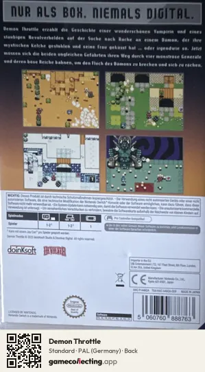 Demon Throttle Nintendo Switch, Germany box back