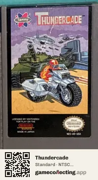 Thundercade Nintendo Entertainment System, NTSC cartridge label