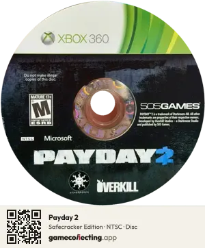 Payday 2 Xbox 360, NTSC disc