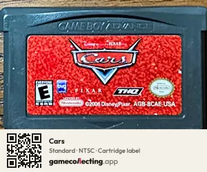 Cars Game Boy Advance, NTSC cartridge label