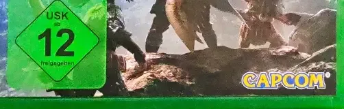 Monster Hunter: World, the USK square on its front