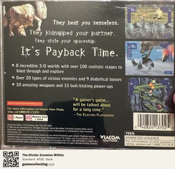 The Divide: Enemies Within PlayStation, NTSC box back