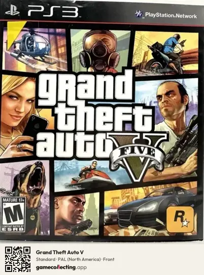 Grand Theft Auto V PlayStation 3, North America box front