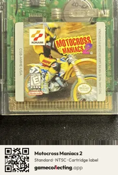 Motocross Maniacs 2 Game Boy Color, NTSC cartridge label