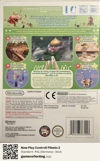 New Play Control! Pikmin 2 Nintendo Wii, Germany box back
