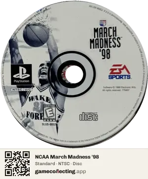 NCAA March Madness '98 PlayStation, NTSC disc