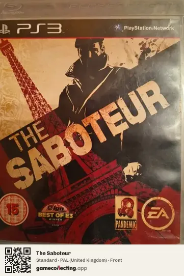 The Saboteur PlayStation 3, United Kingdom box front