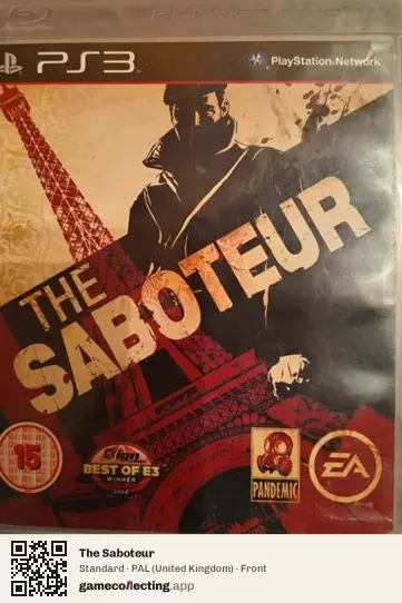 The Saboteur PlayStation 3, United Kingdom box front