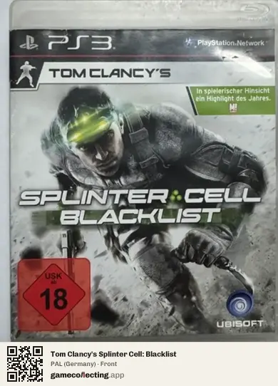 Tom Clancy's Splinter Cell: Blacklist PlayStation 3, Germany box front