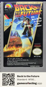 Back to the Future Nintendo Entertainment System, NTSC cartridge label