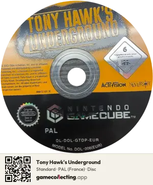 Tony Hawk's Underground Nintendo GameCube, PAL disc