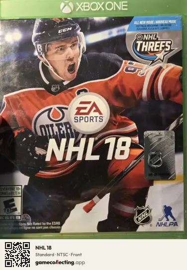 NHL 18 Xbox One, NTSC box front