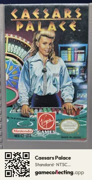 Caesars Palace Nintendo Entertainment System, NTSC cartridge label