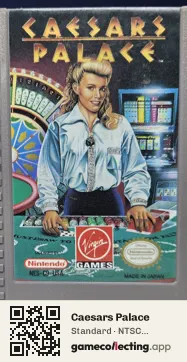 Caesars Palace Nintendo Entertainment System, NTSC cartridge label