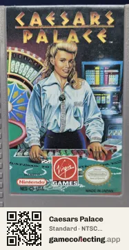 Caesars Palace Nintendo Entertainment System, NTSC cartridge label