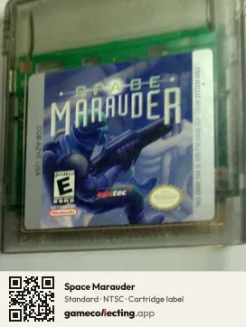 Space Marauder Game Boy Color, NTSC cartridge label