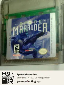 Space Marauder Game Boy Color, NTSC cartridge label