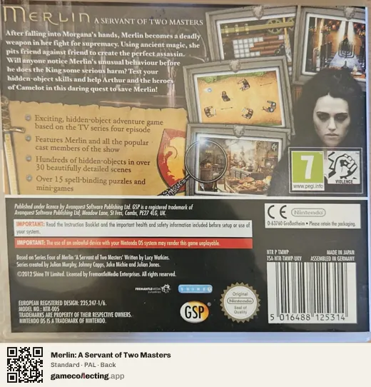 Merlin: A Servant of Two Masters Nintendo DS, PAL box back