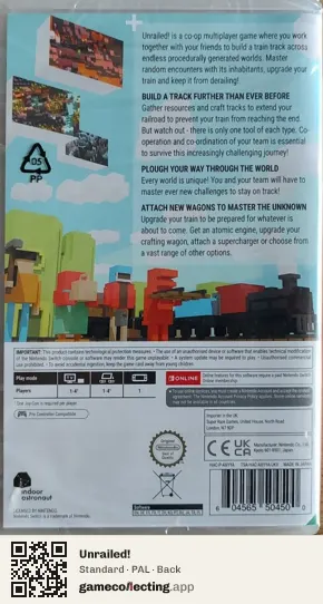 Unrailed! Nintendo Switch, PAL box back