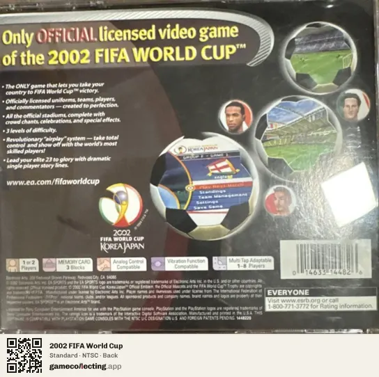 2002 FIFA World Cup PlayStation, NTSC box back