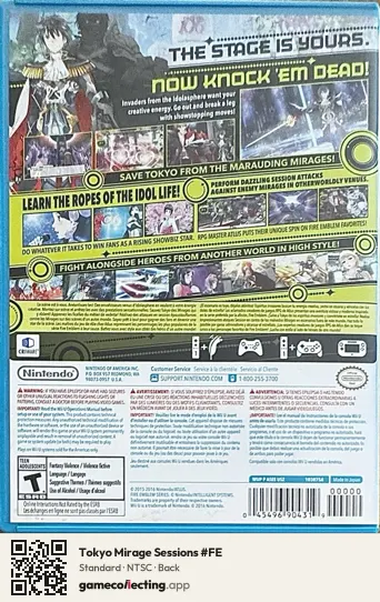 Tokyo Mirage Sessions #FE Nintendo Wii U, NTSC box back