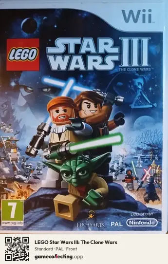 LEGO Star Wars III: The Clone Wars Nintendo Wii, PAL box front