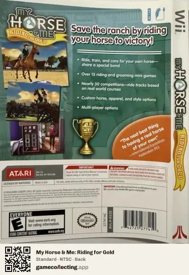My Horse & Me: Riding for Gold Nintendo Wii, NTSC box back