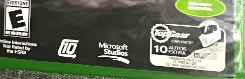 Forza Motorsport 5, the ESRB box on its front