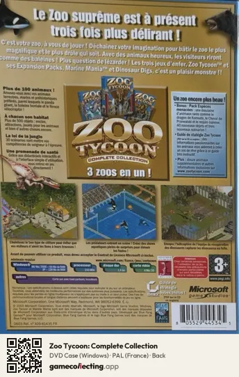 Zoo Tycoon: Complete Collection Computer, France box back