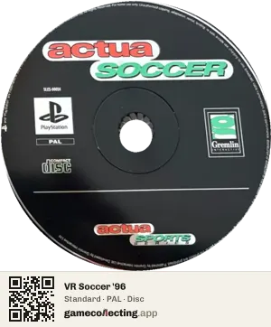 VR Soccer '96 PlayStation, PAL disc