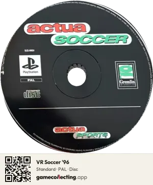 VR Soccer '96 PlayStation, PAL disc
