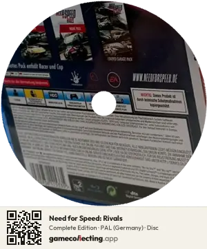 Need for Speed: Rivals PlayStation 4, PAL disc