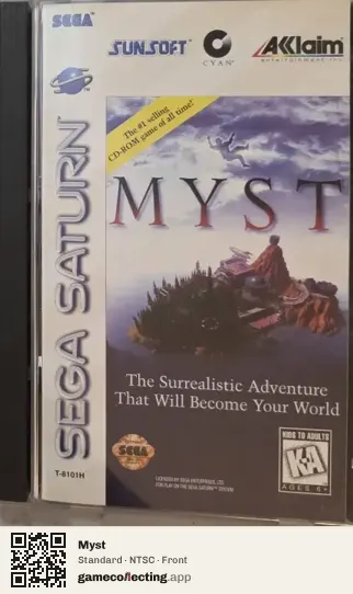 Myst Sega Saturn, NTSC box front