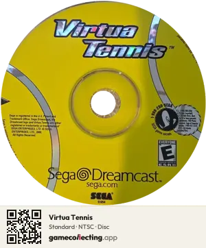 Virtua Tennis Sega Dreamcast, NTSC disc