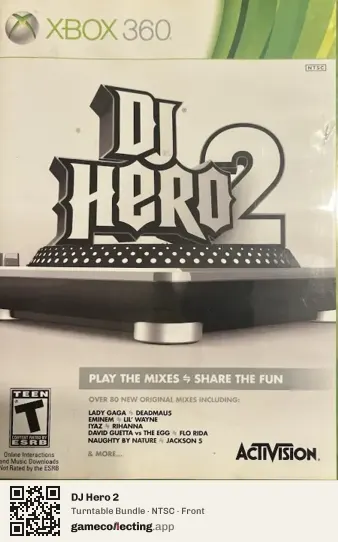 DJ Hero 2 Xbox 360, NTSC box front