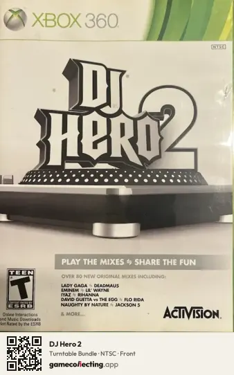 DJ Hero 2 Xbox 360, NTSC box front