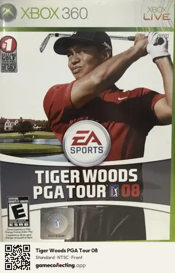 Tiger Woods PGA Tour 08 Xbox 360, NTSC box front