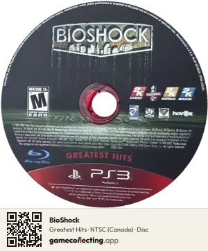 BioShock PlayStation 3, NTSC disc