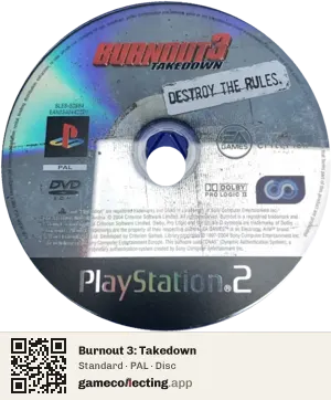 Burnout 3: Takedown PlayStation 2, PAL disc