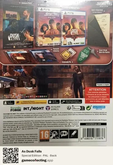 As Dusk Falls PlayStation 5, PAL box back