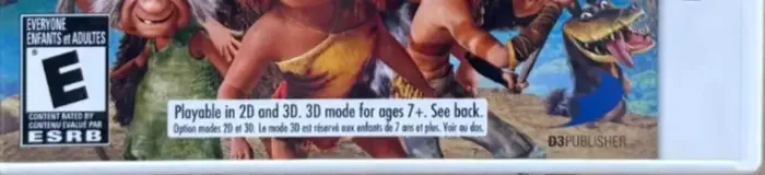 The Croods: Prehistoric Party!, the ESRB box on its front