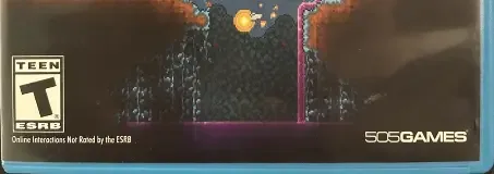 Terraria, the ESRB box on its front